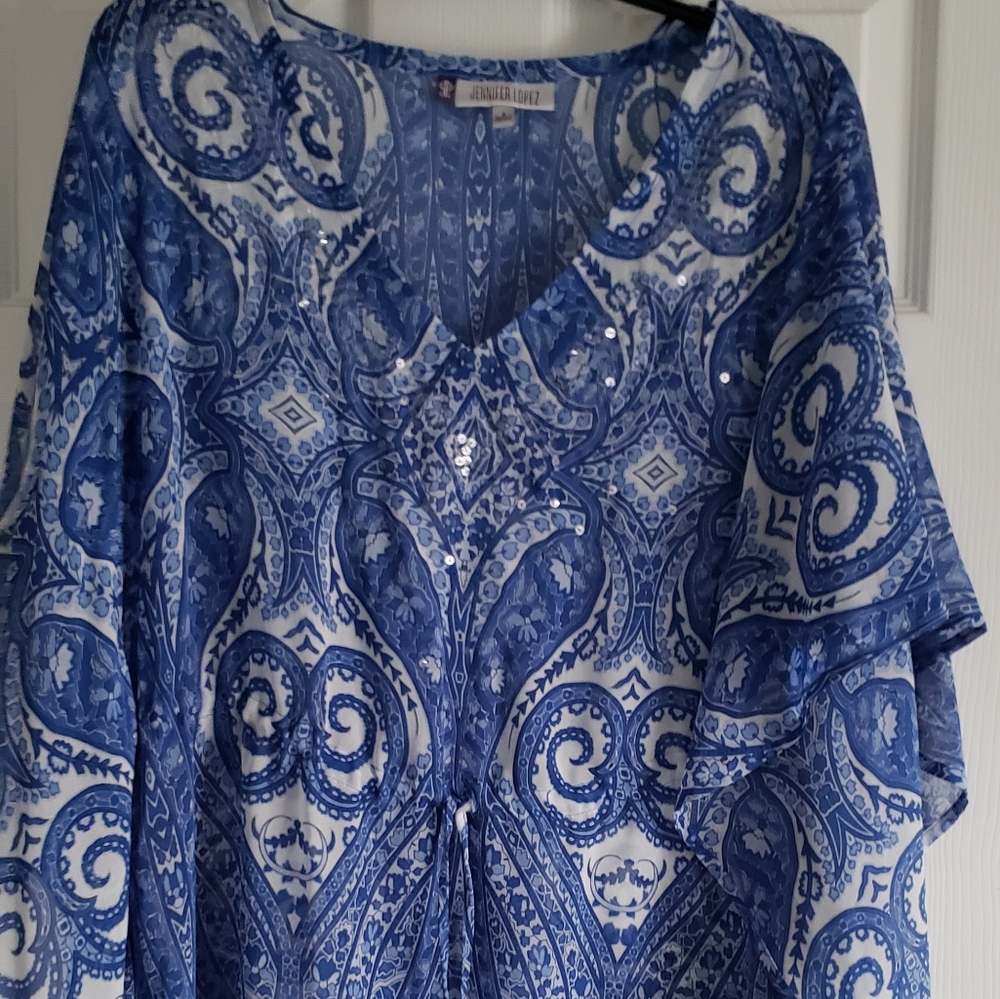 J Lo  cinch tie floral top